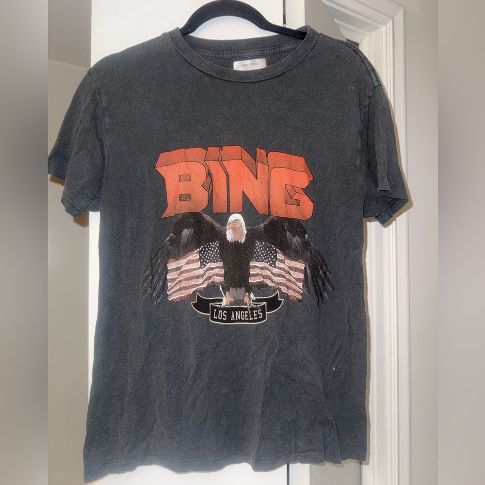 Anine Bing  Graphic T-Shirt with Eagle Design